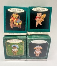 Hallmark Keepsake Teddy Bear Themed MINIATURE Ornaments Lot
