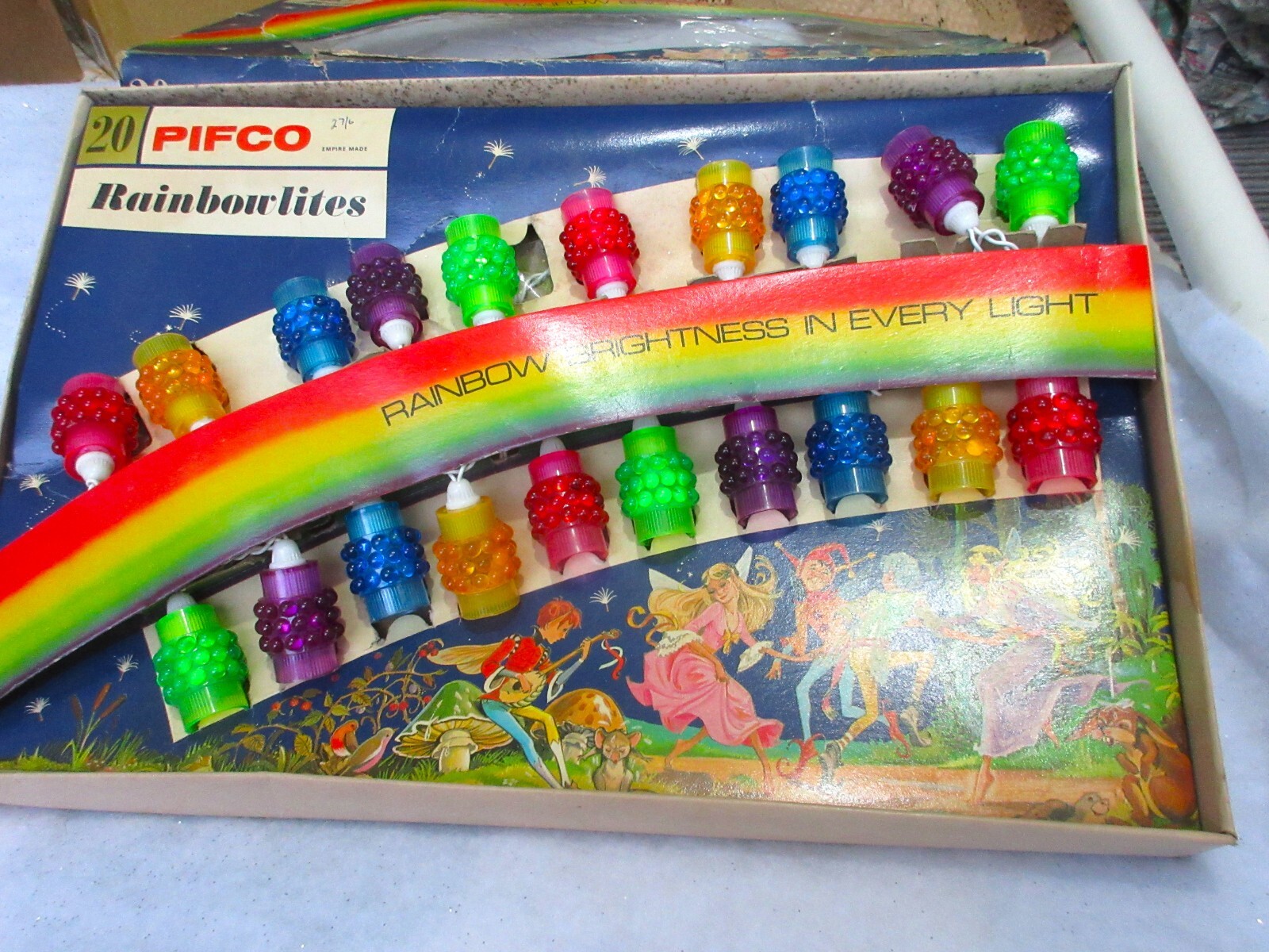 Rare Vintage Pifco Rainbowlites Christmas Tree fairy lights working