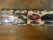HOT WHEELS PREMIUM LOT OF 4 FAST AND FURIOUS CARS, NEW IN PACKAGE.