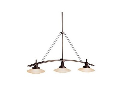 Kichler 2955OZ Linear Chandelier 3 Light In Bronze
