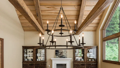 Quoizel VYR5012ML Voyager 12-Light Foyer Chandelier in Dark Bronze - Picture 5 of 5