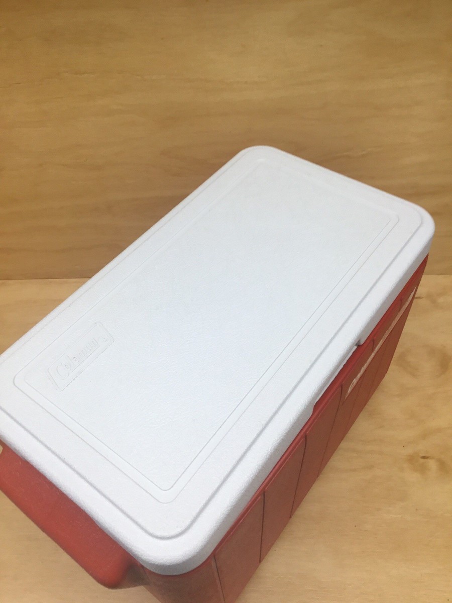 Vintage Coleman Poly lite 28 Orange/Red Plastic Cooler Model 5277