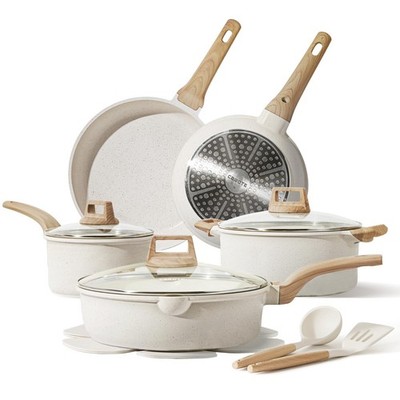 CAROTE 14Pc Nonstick Cookware Set Pots & Pans Kitchen w/ Utensils, New