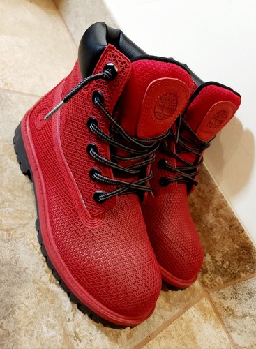 Timberland | 6 Inch Premium Exo Web Tech Red Boots Men's Boys Size 5 Women's 6.5 - Picture 5 of 11