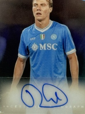 2025-26 Topps Chrome UCC Auto SILVER Refactor Rasmus Hojlund Napoli