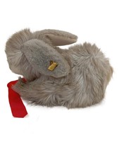 Steiff Kuscheltier Hase Pl&uuml;sch grau mit rotem Band
