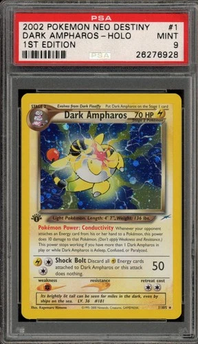 Pokemon Dark Ampharos Neo Destiny 1st Edition Holo Rare #1 PSA 9 Mint