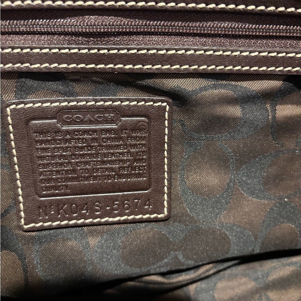 Rare Vintage Y2K 2004 Coach SoHo Green Suede Bag image 6