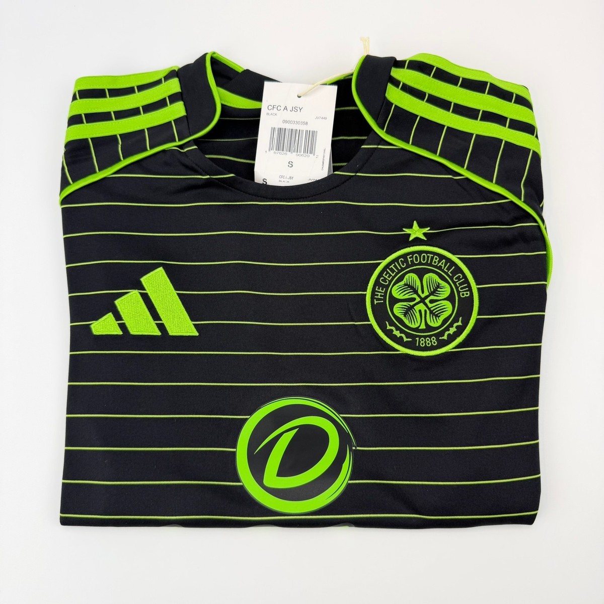 Celtic FC 25/26 Away Jersey Adidas JV7449 Black Green Mens Small
