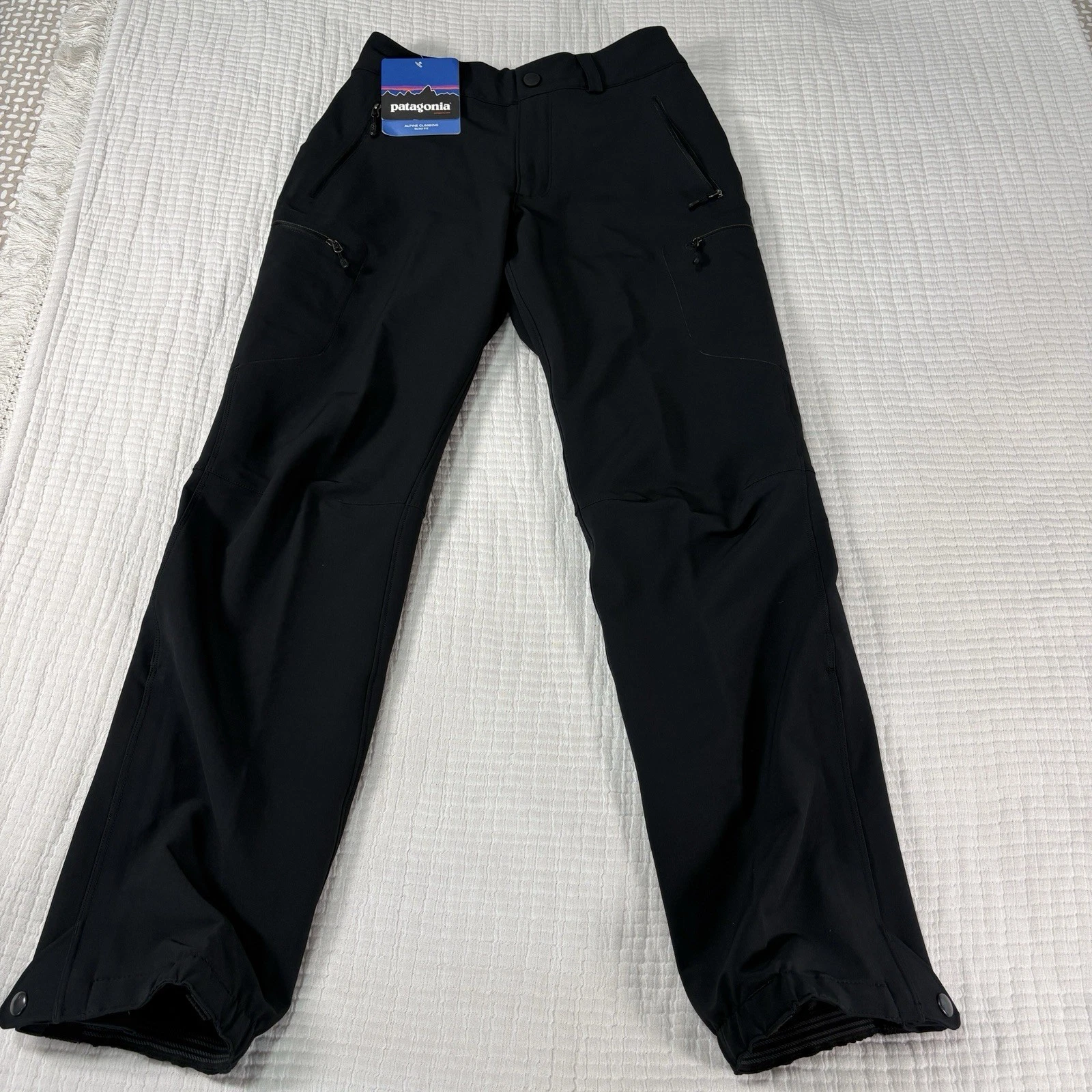 Patagonia Alpine Guide Pants Womens 6 Black Cargo Softshell Outdoors Active NEW