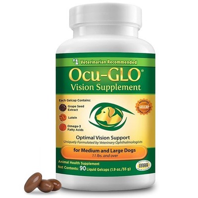Ocu-GLO Dog Eye Supplement Medium Large Dogs 11+ lb 90 Chewable Softgels