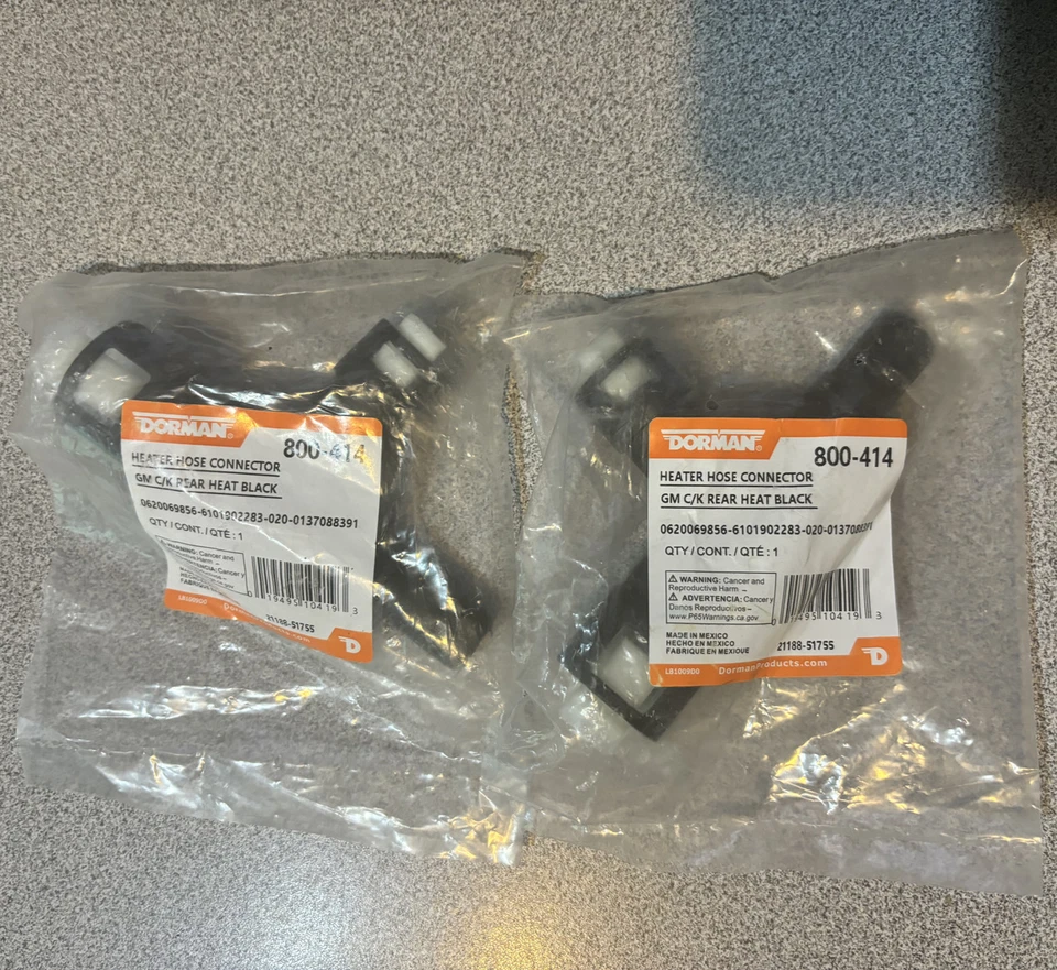2PCS Heater Hose Connector 800-414 For GMC SIERRA YUKON XL 1500 2500 CHEVROLET - Image 3 of 3