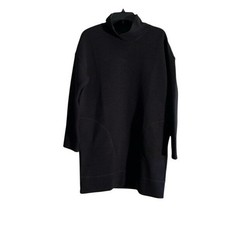 Banana republic-S-black-ribbed, mock neck/funnel neck, oversized dress/ top