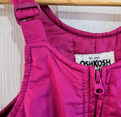 Oshkosh B'Gosh Girls Snow Bibs Suit s.M 5-6 Pink Ski Overalls - Picture 3 of 10