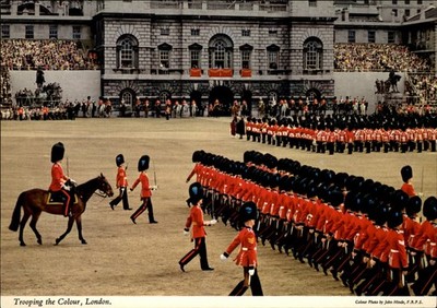 Trooping the Colour London vintage postcard h780