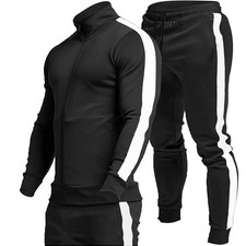 Men's Casual Active Tracksuits Full Zip Sports Jogging Suits Sets Athletic Ru...
