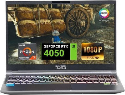 Skytech Gaming Lumi Gaming Laptop: Ryzen 7 7435HS,RTX 4050, 1TB Gen4, 16GB-USED