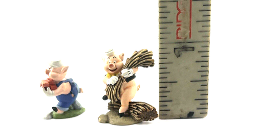 Disney Enchanted Places Miniatures PRACTICAL PIG & FIDDLER PIG Mini Figurines - Picture 12 of 19