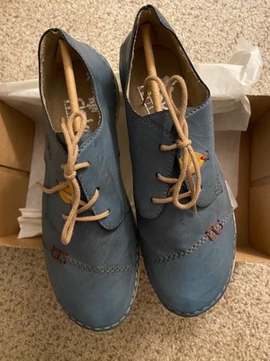 RIEKER WOMAN  NEW IN BOX ANGELA LACE UP SHOE ROYAL BLUE SIZE 38 EUR/ US 7