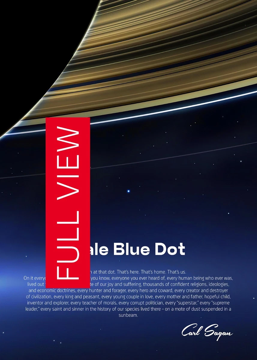 Hellblaue Punkte Metalldruck — NASA Cassini 2013 Wissenschaft Poster, Weltraum Vektor Kunst