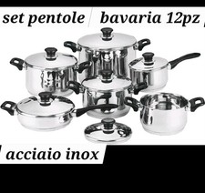 Batteria di Pentole Bavaria 12 Pezzi in Acciaio Inox 18/10 Offerta Casa
