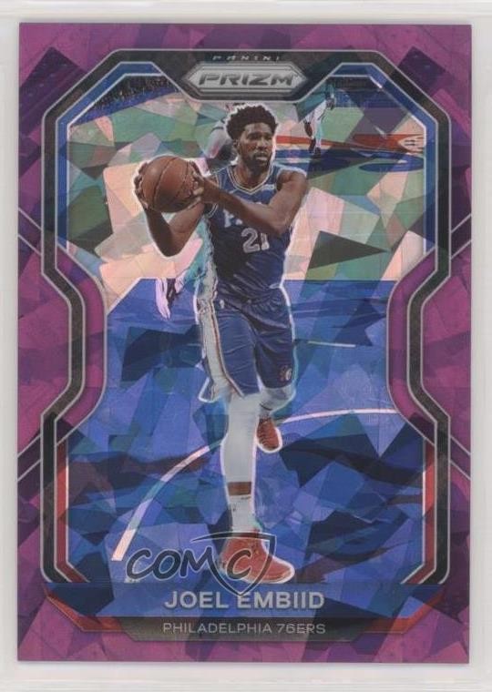 2020-21 Panini Prizm Purple Ice Prizm 61/175 Joel Embiid #141 hs9