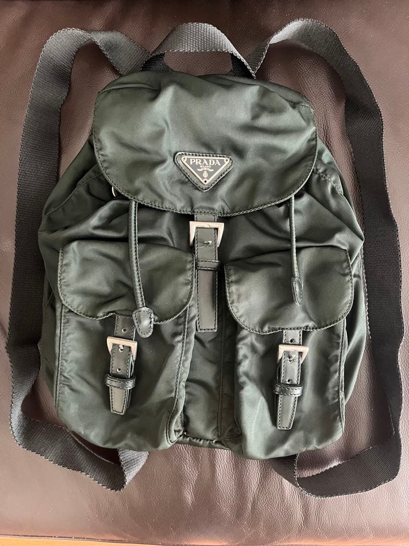 PRADA triangle logo nylon backpack drawstring typ… - image 1