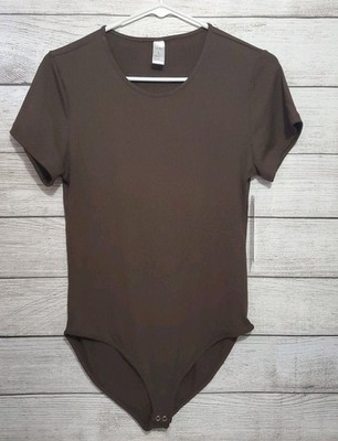 Just Be Short Sleeve Rib Bodysuit Bracken Large NWT