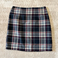 Vintage 35th & 10th Plaid Mini Skirt Size 16 USA Made Dark Academia Wool Blend
