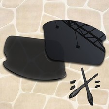 Black Polarized Replacement Lenses Rubber Kit for Oakley Flak 2.0 OO9295 59mm