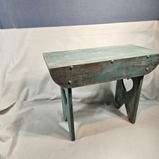 Oak Turquoise Rustic painted Bench Primitive ...
