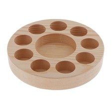 Round Wood Rack Holder Box Display Tray Shelf Holds up to 10
