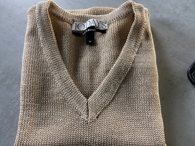 10Days Slipover Pullunder M gold Strick Neu  