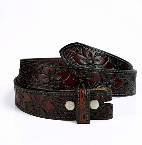 Damen Western Ledergürtel, floral geprägt Cowgirl handbesetzt Gürtel 1-1/2" - Bild 9 von 20