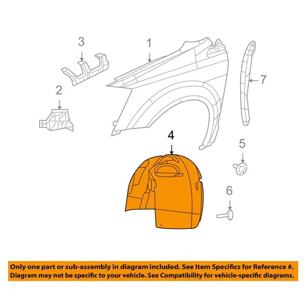 For 09-12 Routan Front Splash Shield Inner Fender Liner Panel Plastic Left Side - Imagem 3 de 4