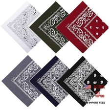 Mochabao 100 Cotton 27 x 27 inches Large Bandanas, Set of 6 Neutral Colors