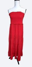 NWT Wild Fable Red Smocked Strapless Tiered Maxi Dress Sz MEDIUM