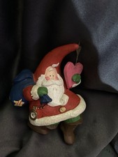 Santa Claus Fat Rustic Ceramic Decoration 8 Inches Tall