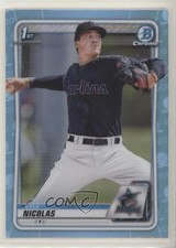 2020 Bowman Draft Chrome Sky Blue Refractor Kyle Nicolas #BD-64 0b3