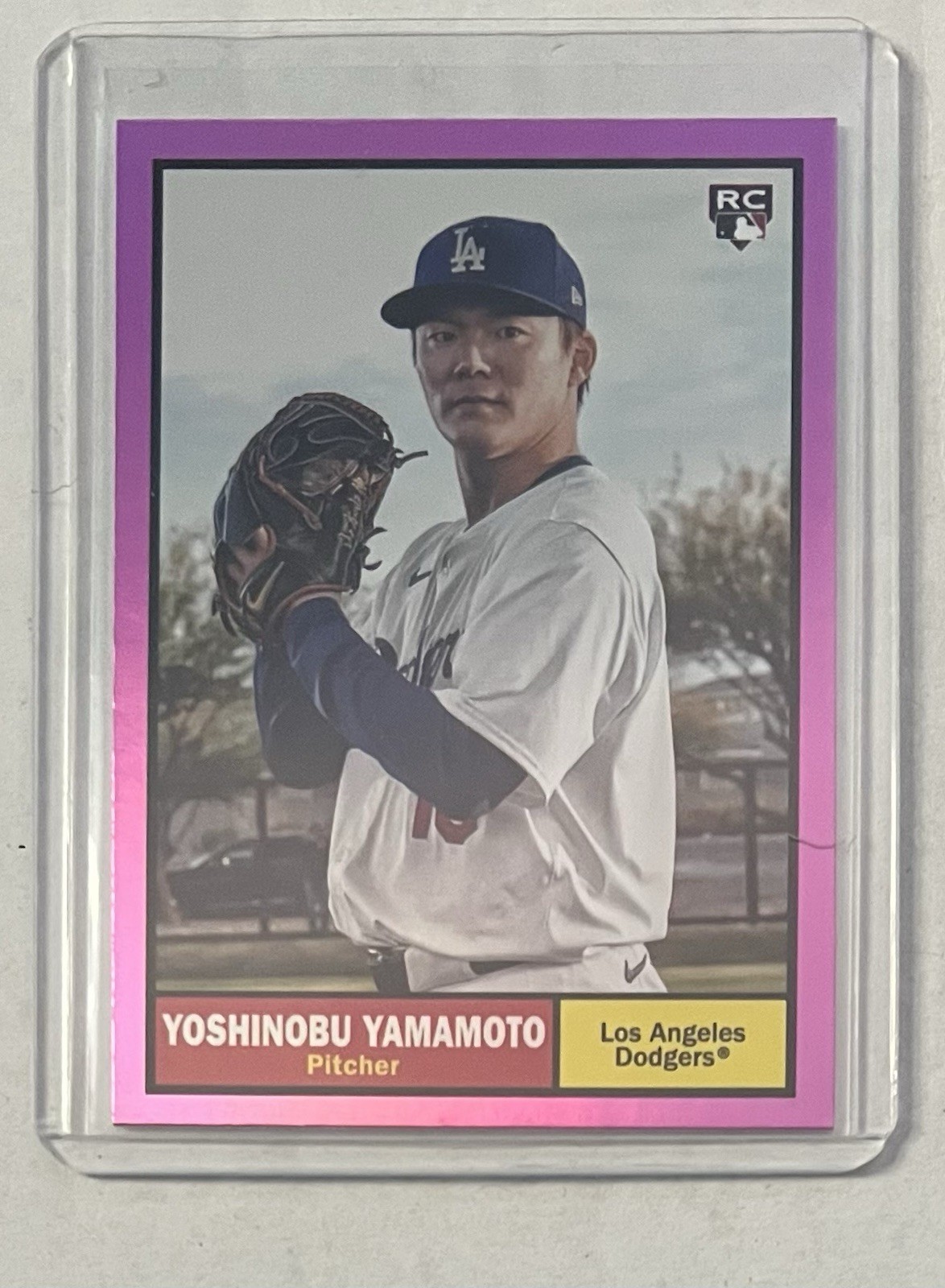 Yoshinobu Yamamoto 2024 Topps Archives #61 Pink Foilboard Rookie RC