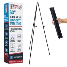 63" High Heavy Duty Steel Easy-Folding Display Easel Adjustable Holders Portable