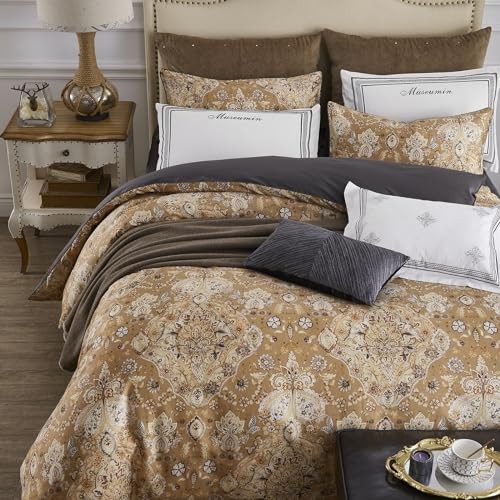 Langstapeliger Baumwollperkal Golden Paisley Bettbezug King 06 - Paisley-Gold - Bild 3 von 7