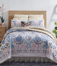 New Studio D Mia Whimsical Bird Floral Full/Queen Comforter & Shams Set 96”X96”