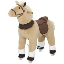 Kids Walking Horse Ride-On Plush Pony w/ Wheels Pedals 3 5 Years Indoor Play