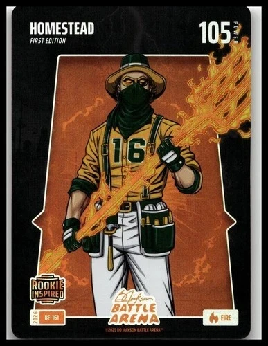 2026 Bo Jackson Battle Arena `HOMESTEAD` NICK KURTZ #BF-161 RC Fire Battlefoil!
