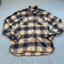 FRYE and CO Mens Plaid Flannel Shirt Medium Western Country Grunge Lumberjack
