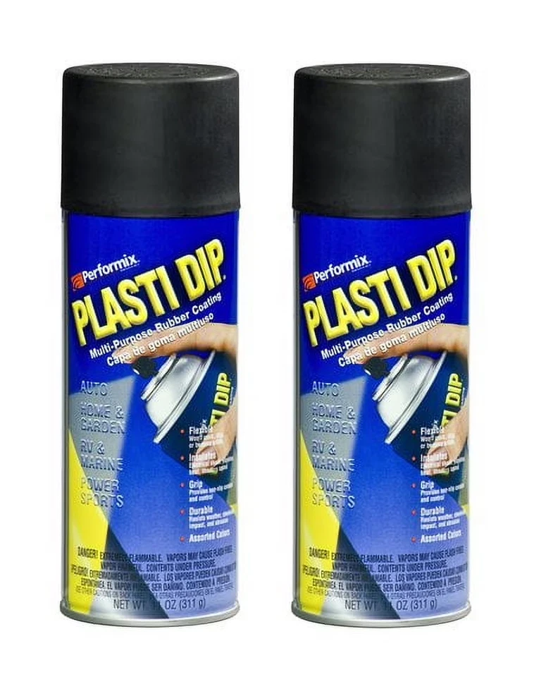 Plasti Dip Multi Purpose Rubber Coating Aerosol, Black - 11oz pack of 2