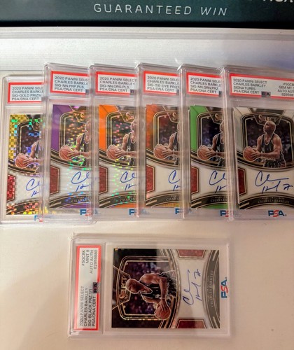 Black Prizm 1/1 Charles Barkley Set!  On Card Auto Set 5 PSA 10s📈
