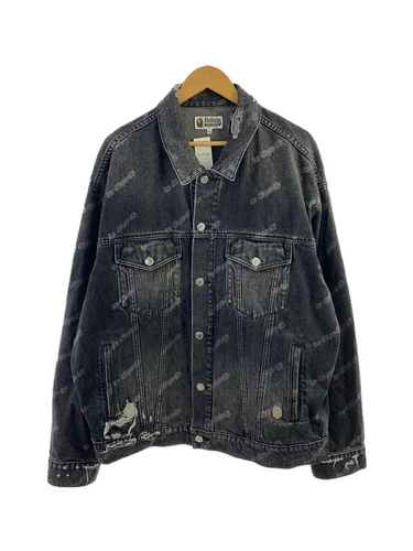 A BATHING APE (BAPE) Giacca denim A BATHING APE stampa monogramma grigio XXL usata