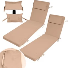 PZDJUMO Chaise Lounge Cushions Set of 2 Chair Cushion 72" L x 21" W Headrest